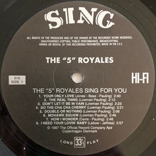 Laden Sie das Bild in den Galerie-Viewer, The 5 Royales : Sing For You (LP, Comp, RE)
