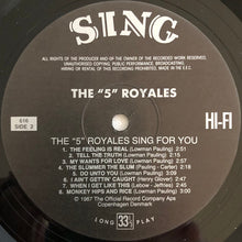 Laden Sie das Bild in den Galerie-Viewer, The 5 Royales : Sing For You (LP, Comp, RE)
