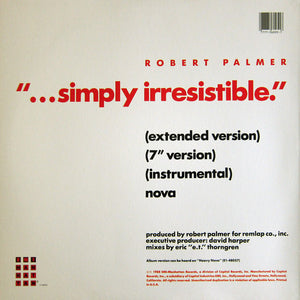 Robert Palmer : Simply Irresistible (Extended Version) (12")