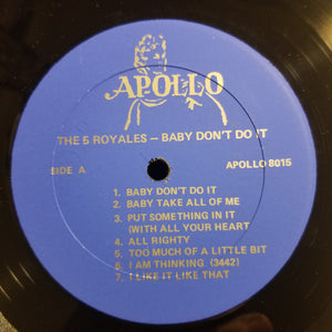 The 5 Royales : Baby Don't Do It (LP, Comp)