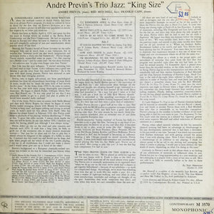 André Previn's Trio Jazz* : King Size! (LP, Album, Mono)