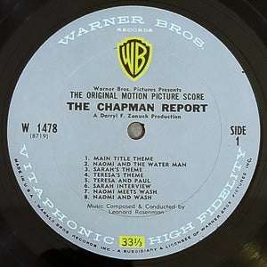 Leonard Rosenman : The Chapman Report:  Original Motion Picture Score (LP, Album, Mono)