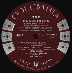 Various : The Headliners (LP, Comp, Mono, Club, Ltd, Smplr, CRC)
