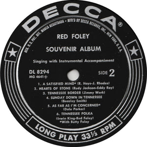 Red Foley : Souvenir Album (LP, Album, Mono)