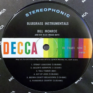 Bill Monroe & His Blue Grass Boys : Bluegrass Instrumentals (LP, Comp)