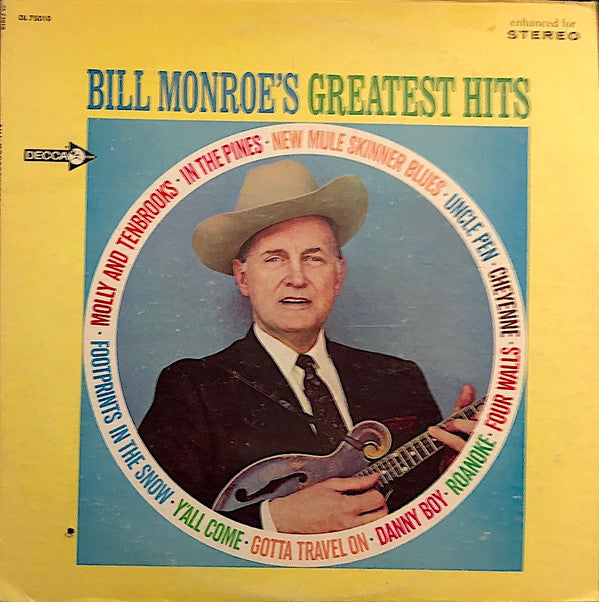Bill Monroe : Bill Monroe's Greatest Hits (LP, Comp)