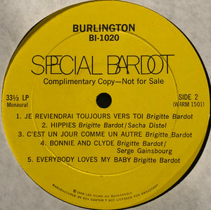 Brigitte Bardot : Special Bardot (Excerpts From The Television Soundtrack) (LP, Comp, Mono, Promo)