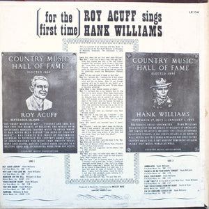 Roy Acuff : Roy Acuff Sings Hank Williams (LP, Album)