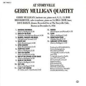 Gerry Mulligan Quartet : At Storyville (CD, Album, RE)