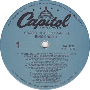 Bing Crosby : Crosby Classics Volume I (LP, Album, Mono, RE)