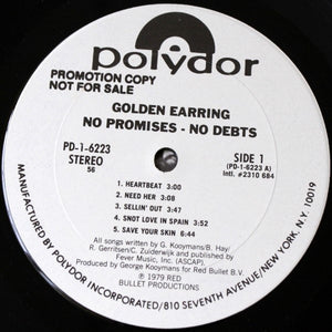 Golden Earring : No Promises - No Debts (LP, Album, Promo, 56)