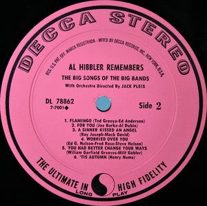 Al Hibbler : Al Hibbler Remembers (LP, Album, Promo)