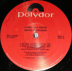 Wayne Henderson : Living On A Dream (LP, Album, PRC)