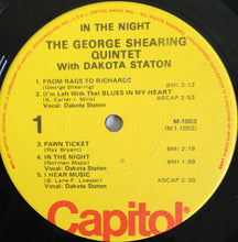 Laden Sie das Bild in den Galerie-Viewer, The George Shearing Quintet With Dakota Staton : In The Night (LP, Album, Mono, RE)
