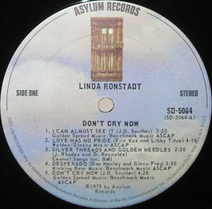 Linda Ronstadt : Don't Cry Now (LP, Album, Ter)