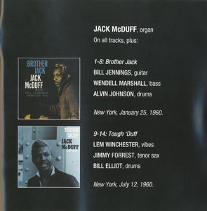 Jack McDuff* : Brother Jack + Tough 'Duff (CD, Comp)