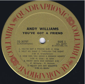 Andy Williams : You've Got A Friend (LP, Album, Quad)