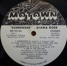 Laden Sie das Bild in den Galerie-Viewer, Diana Ross : Surrender (LP, Album, Promo)
