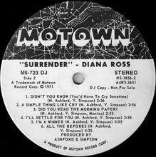 Laden Sie das Bild in den Galerie-Viewer, Diana Ross : Surrender (LP, Album, Promo)
