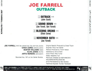 Joe Farrell : Outback (CD, Album, RE, RM)