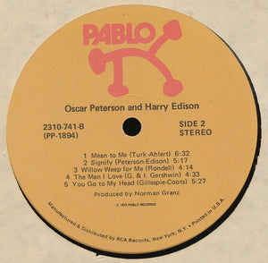 Oscar Peterson & Harry Edison : Oscar Peterson & Harry Edison (LP, Album)