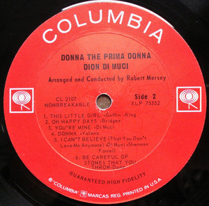 Dion DiMuci* : Donna The Prima Donna (LP, Album, Mono)