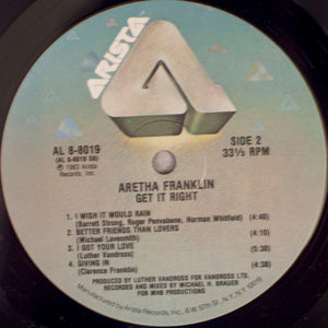 Aretha Franklin : Get It Right (LP, Album, Ind)