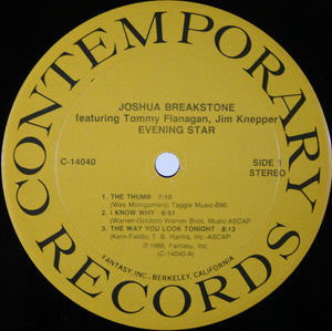 Joshua Breakstone Featuring Tommy Flanagan And Jimmy Knepper : Evening Star (LP, Album)