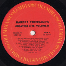 Laden Sie das Bild in den Galerie-Viewer, Barbra Streisand : Barbra Streisand&#39;s Greatest Hits - Volume 2 (LP, Comp, Pit)
