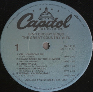Bing Crosby : Sings The Great Country Hits (LP, Album, RE)