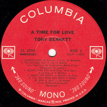 Laden Sie das Bild in den Galerie-Viewer, Tony Bennett : A Time For Love (LP, Album, Mono)
