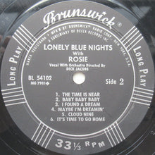 Laden Sie das Bild in den Galerie-Viewer, Rosie* : Lonely Blue Nights (LP, Album, Mono)
