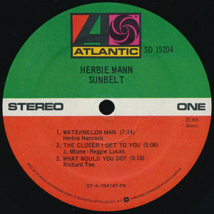 Herbie Mann : Sunbelt (LP, Album, PR )