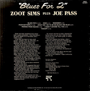 Zoot Sims Plus Joe Pass : Blues For 2 (LP, Album)
