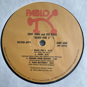 Zoot Sims Plus Joe Pass : Blues For 2 (LP, Album)