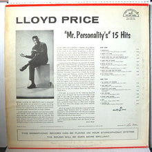 Load image into Gallery viewer, Lloyd Price : &quot;Mr Personality&#39;s&quot; 15 Big Hits (LP, Comp, RE)
