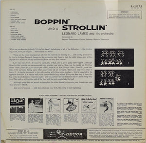 Leonard James And His Orchestra : Boppin' And  A-Strollin' (LP, Album, Mono, Promo)