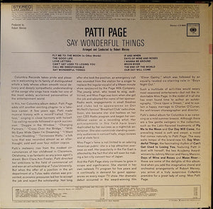 Patti Page : Say Wonderful Things (LP, Album)
