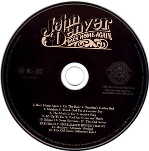 John Denver : Back Home Again (CD, Album, RE, RM)