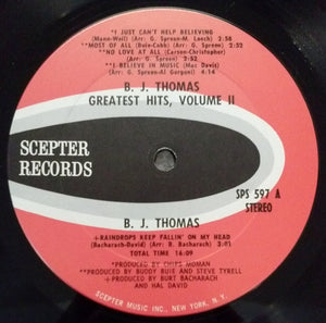 B.J. Thomas : Greatest Hits Volume Two (LP, Album, Comp, Pit)
