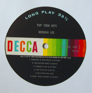 Brenda Lee : Brenda Lee Sings Top Teen Hits (LP, Mono, Glo)