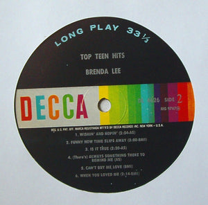 Brenda Lee : Brenda Lee Sings Top Teen Hits (LP, Mono, Glo)