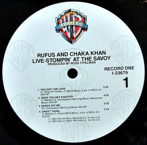 Rufus And Chaka Khan* : Live - Stompin' At The Savoy (2xLP, Album, All)
