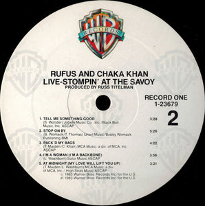 Rufus And Chaka Khan* : Live - Stompin' At The Savoy (2xLP, Album, All)