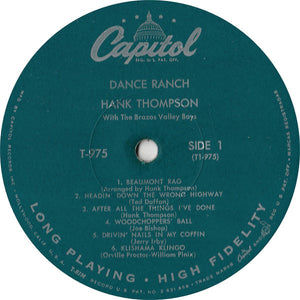 Hank Thompson With the Brazos Valley Boys* : Dance Ranch (LP, Mono, Scr)