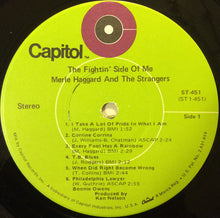 Laden Sie das Bild in den Galerie-Viewer, Merle Haggard With Bonnie Owens And The Strangers (5) : The Fightin&#39; Side Of Me (LP, Album, Win)
