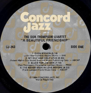 The Don Thompson Quartet : A Beautiful Friendship (LP)
