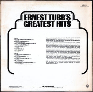 Ernest Tubb : Ernest Tubb's Greatest Hits (LP, Comp, RE)