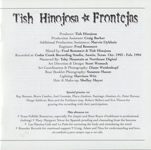 Laden Sie das Bild in den Galerie-Viewer, Tish Hinojosa : Frontéjas (CD, Album)
