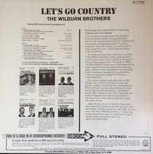 Laden Sie das Bild in den Galerie-Viewer, The Wilburn Brothers : Let&#39;s Go Country (LP)
